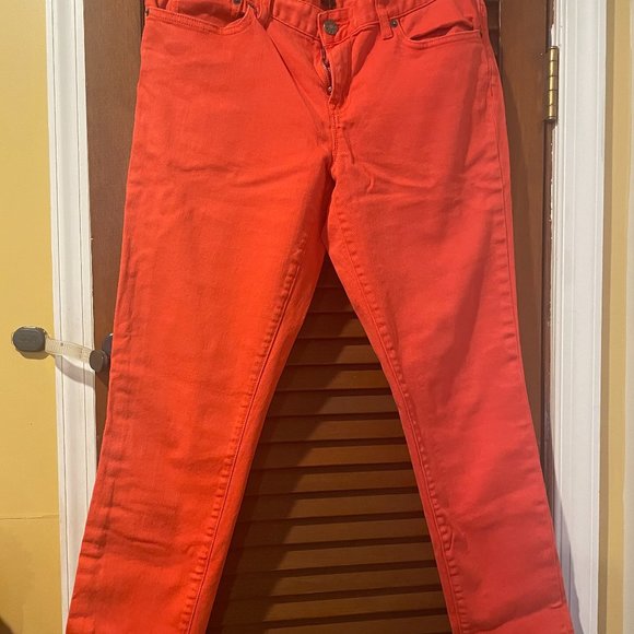JCrew sz 33 Toothpick Jean, Red - Picture 1 of 1
